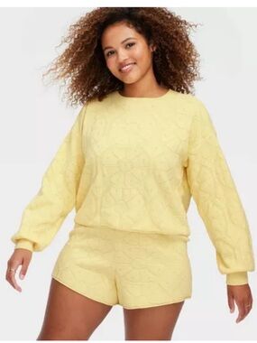 Roller Rabbit x Target Daisy Floral Embossed Terry Crewneck Sweatshirt